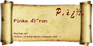 Pinke Áron névjegykártya