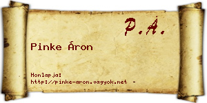 Pinke Áron névjegykártya